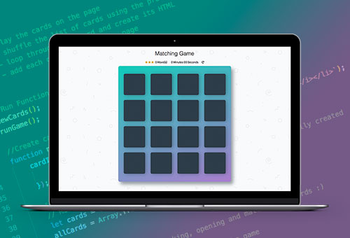 Memory card game project image